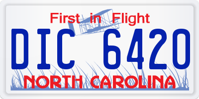 NC license plate DIC6420