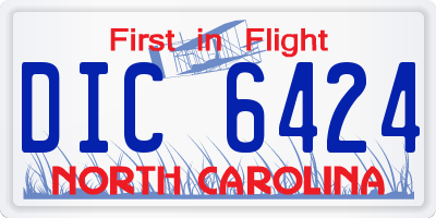 NC license plate DIC6424