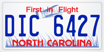 NC license plate DIC6427