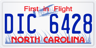 NC license plate DIC6428