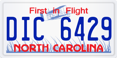 NC license plate DIC6429