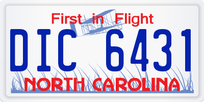 NC license plate DIC6431