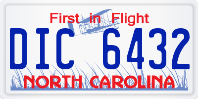 NC license plate DIC6432
