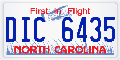 NC license plate DIC6435