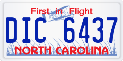 NC license plate DIC6437