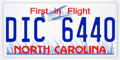 NC license plate DIC6440