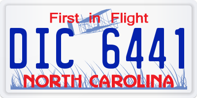NC license plate DIC6441