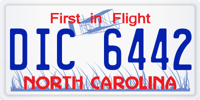 NC license plate DIC6442