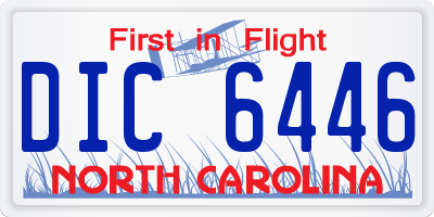 NC license plate DIC6446