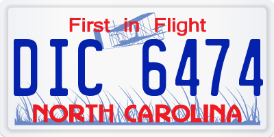 NC license plate DIC6474