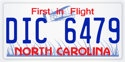 NC license plate DIC6479