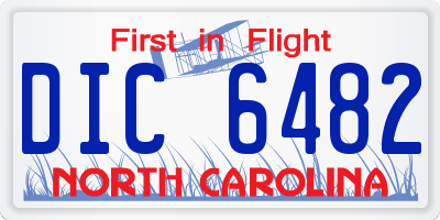 NC license plate DIC6482