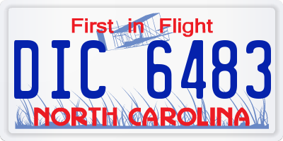 NC license plate DIC6483