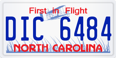 NC license plate DIC6484