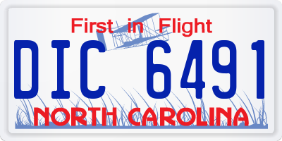 NC license plate DIC6491