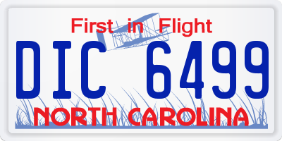 NC license plate DIC6499