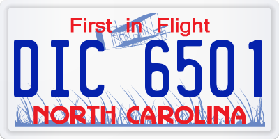 NC license plate DIC6501