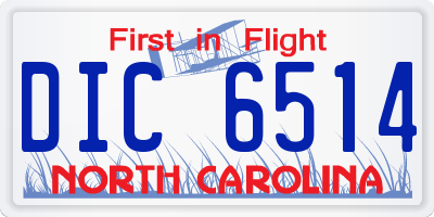 NC license plate DIC6514