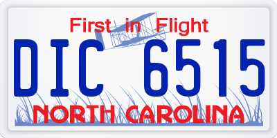 NC license plate DIC6515