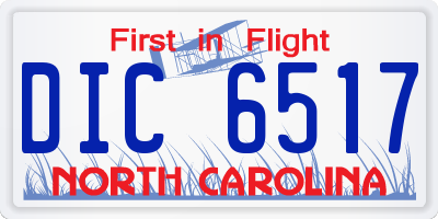NC license plate DIC6517