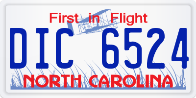NC license plate DIC6524