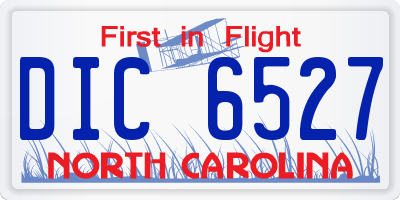 NC license plate DIC6527