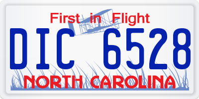 NC license plate DIC6528