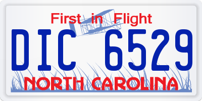 NC license plate DIC6529