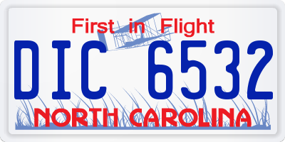 NC license plate DIC6532