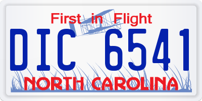 NC license plate DIC6541