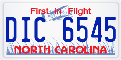 NC license plate DIC6545
