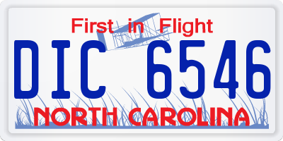 NC license plate DIC6546