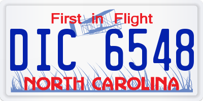 NC license plate DIC6548