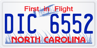 NC license plate DIC6552