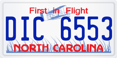 NC license plate DIC6553