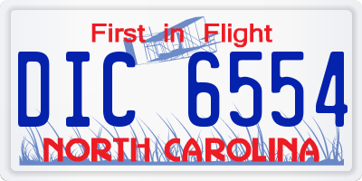 NC license plate DIC6554