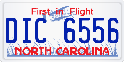 NC license plate DIC6556