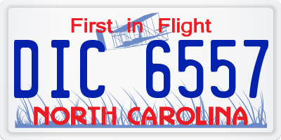 NC license plate DIC6557