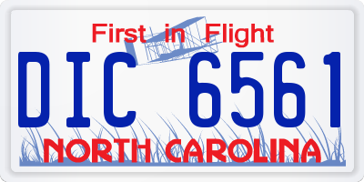 NC license plate DIC6561