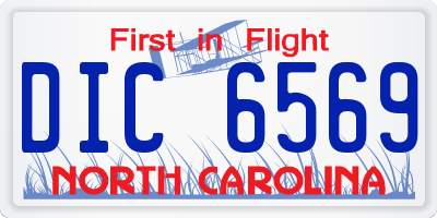 NC license plate DIC6569