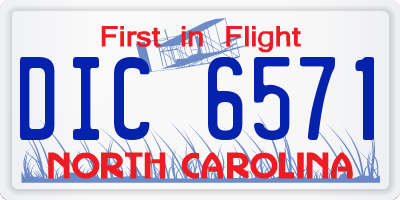 NC license plate DIC6571