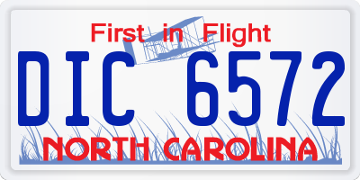 NC license plate DIC6572