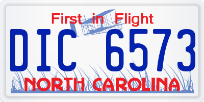 NC license plate DIC6573