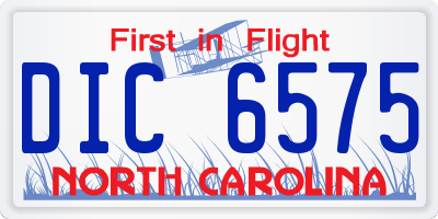 NC license plate DIC6575