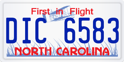 NC license plate DIC6583
