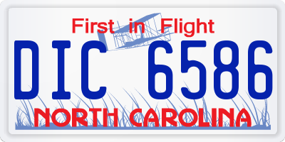 NC license plate DIC6586