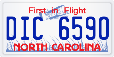 NC license plate DIC6590