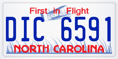 NC license plate DIC6591