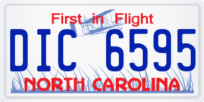NC license plate DIC6595