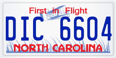 NC license plate DIC6604